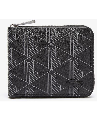 Lacoste Men's Monogram Print Small Zip Wallet