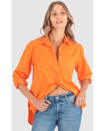 CAMIXA Poppy Oversize Cotton Shirt - Orange