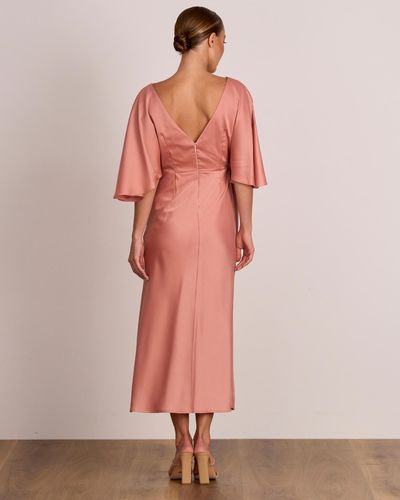 Pasduchas Glow Wrap Midi Dress - Pink