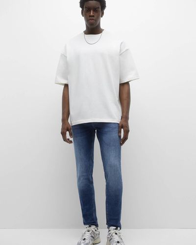 Pull&Bear Faded Skinny Fit Jeans - White