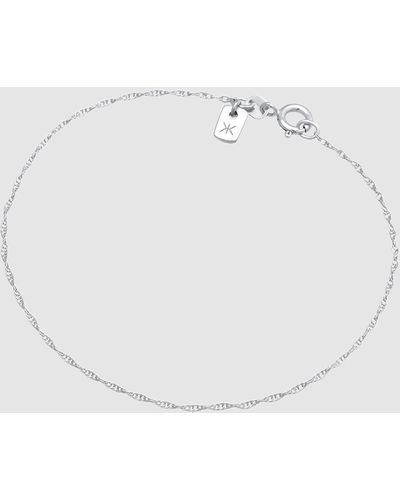Kuzzoi Bracelet Basic Twisted Link Chain 925 Sterling - White