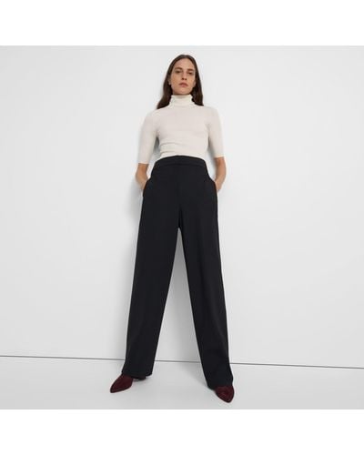 Theory High-waisted Pant In Precision Ponte - Black
