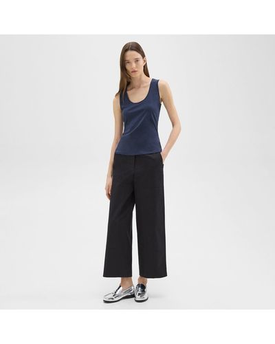 Theory Utility Pant In Organic Cotton - Blue