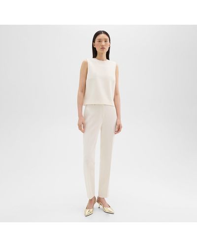 Theory Treeca Full Length Pant In Admiral Crepe - White
