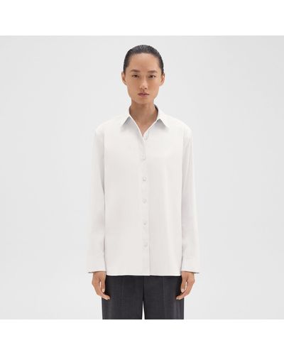 Theory Menswear Shirt In Good Cotton - White