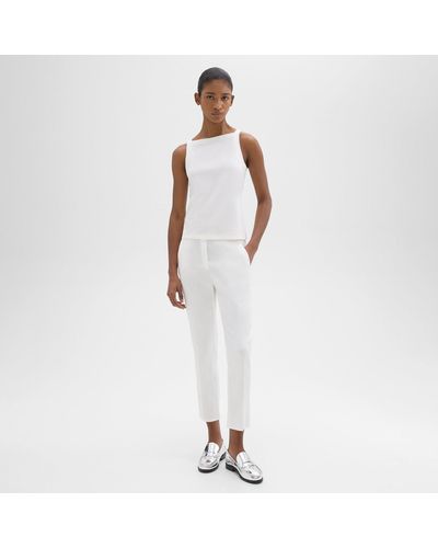 Theory Treeca Pull-on Pant In Good Linen - White