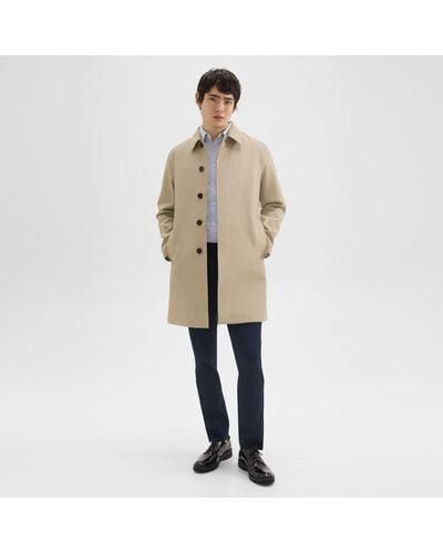 Theory Car Coat In Cotton Twill - Natural