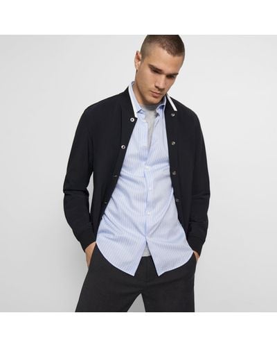 Theory Bomber Jacket In Performance Knit - Blue