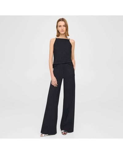 Theory Wide-leg Pant In Precision Ponte - Blue
