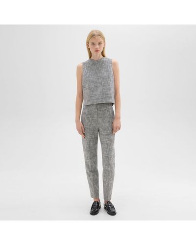 Theory Tapered Slim Pant In Canvas Tweed - Gray