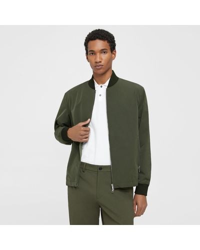 Theory City Bomber Jacket In Foundation Tech - Green