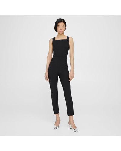 Theory Sleeveless Jumpsuit In Good Wool - Black