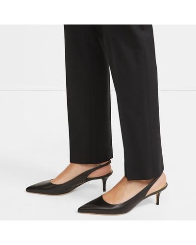 Theory City Slingback In Leather - Black