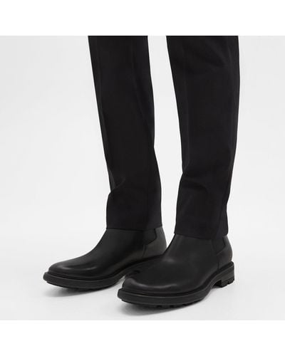 Theory Chelsea Boot In Leather - Black