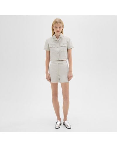 Theory Waist Tab Short In Neoteric Twill - Natural