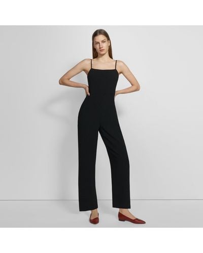 Theory Cami Jumpsuit In Admiral Crepe - Black