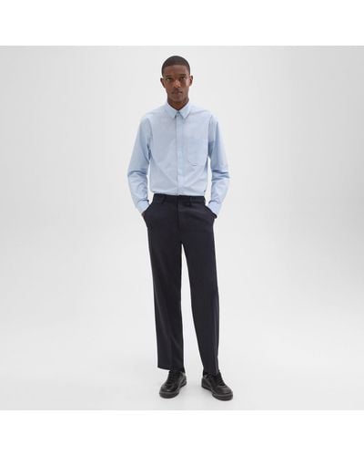 Theory Relaxed Virgin Wool Pant - Blue