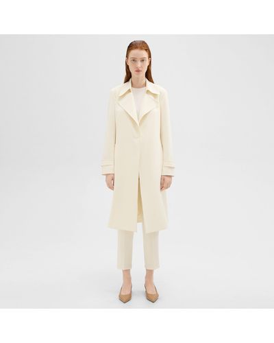 Theory Oaklane Trench Coat In Admiral Crepe - Multicolor