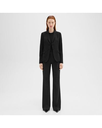 Theory Demitria Pant In Good Wool - Black