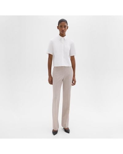 Theory Flared Full-length Pant In Good Wool - White