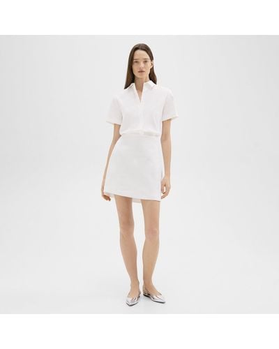 Theory A-line Dress In Good Linen - White