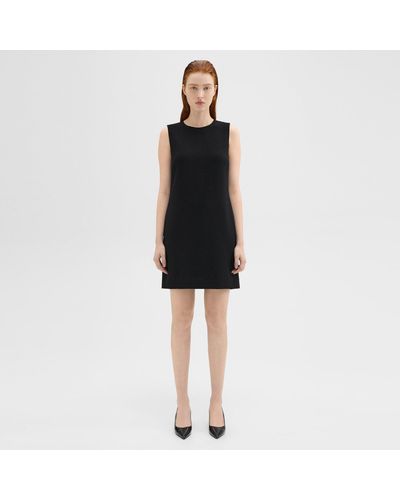 Theory Shift Dress In Admiral Crepe - Black