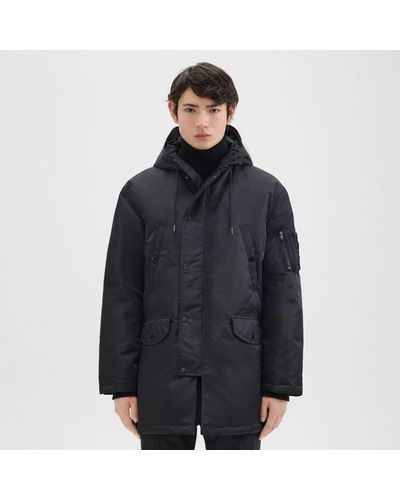 Theory Nev Puffer Parka In Recycled Nylon - Black