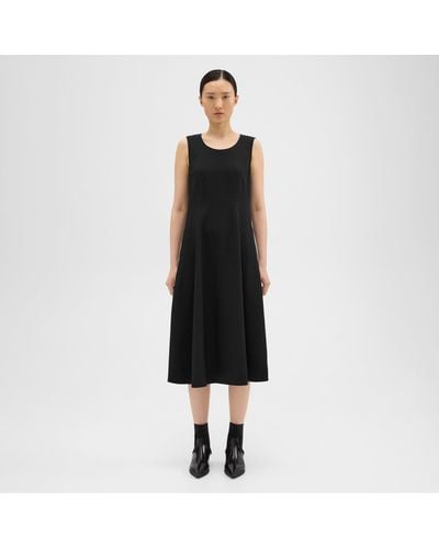 Theory Wool-viscose Tank Dress - Black