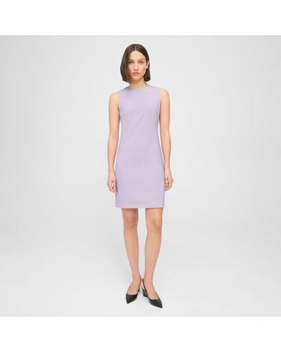 Theory Sleeveless Fitted Dress In Good Wool - Purple