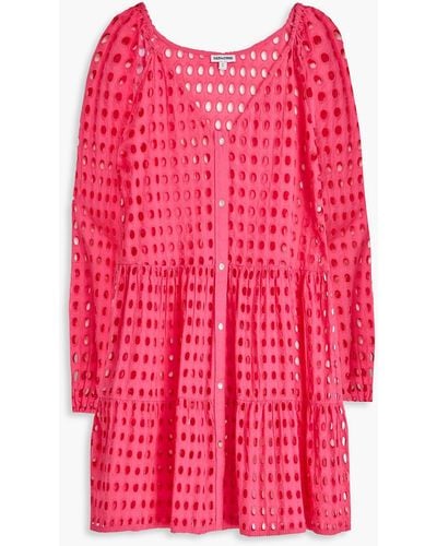 Solid & Striped The Evan Broderie Anglaise Cotton Mini Dress - Pink