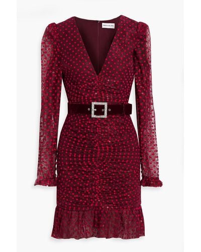 Rebecca Vallance Midnight Kiss Lace Mini Dress - Red