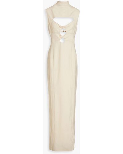 Jacquemus Palmi Twisted Cutout Stretch-wool Maxi Dress - White