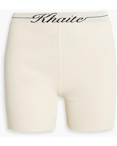 Khaite Bryant Stretch-knit Shorts - Natural