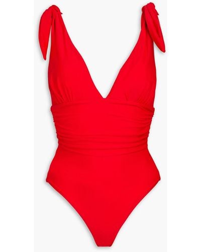 Rebecca Vallance Lucia Ruched Swimsuit - Red