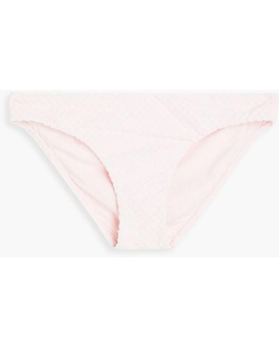 Seafolly Riviera Stretch-seersucker Low-rise Bikini Briefs - Pink
