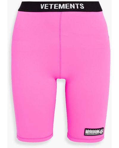 Vetements Monogram-trimmed Stretch Shorts - Pink