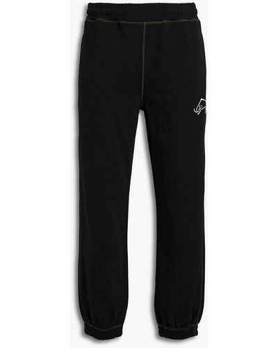 McQ Embroidered French Cotton-terry Joggers - Black