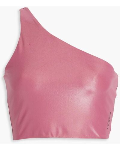 Koral Attract Infinity One-shoulder Cropped Stretch Top - Pink