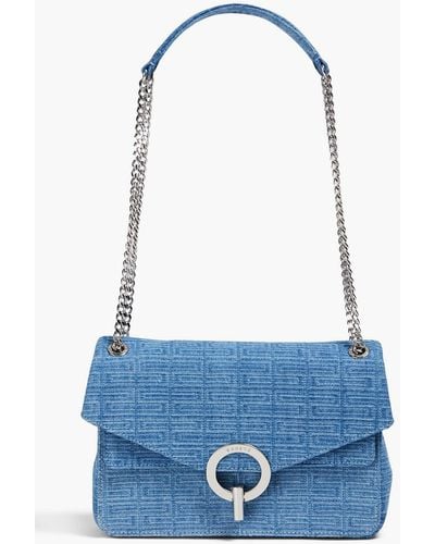 Sandro Yza Denim-jacquard Shoulder Bag - Blue