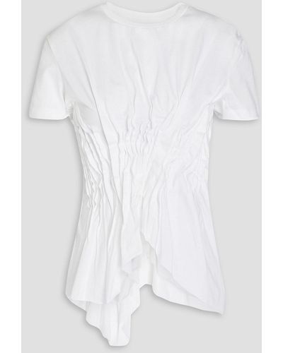 Marques'Almeida Asymmetric Pintucked Cotton-jersey T-shirt - White