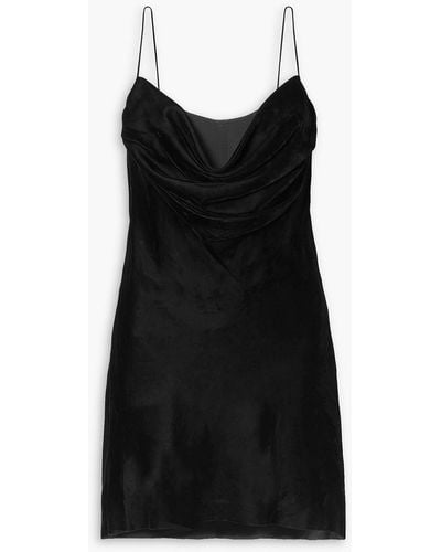 Dion Lee Architrave Layered Velvet And Tulle Mini Dress - Black