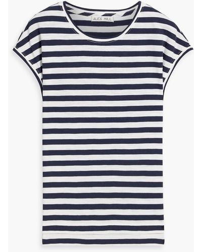 Alex Mill Striped Slub Cotton-jersey T-shirt - Blue