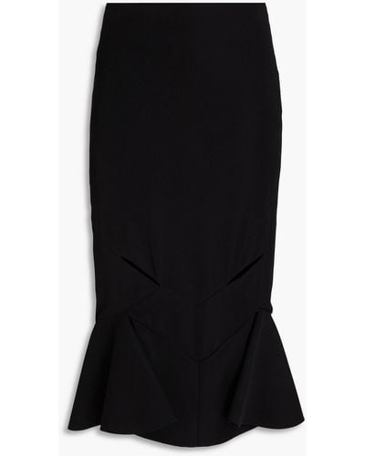 Versace Cutout Crepe Midi Skirt - Black