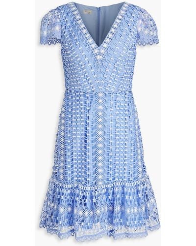 Temperley London Guipure Lace Mini Dress - Blue