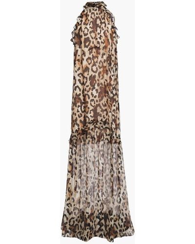Rachel Zoe Ruffled Leopard-print Chiffon Maxi Dress - Multicolor