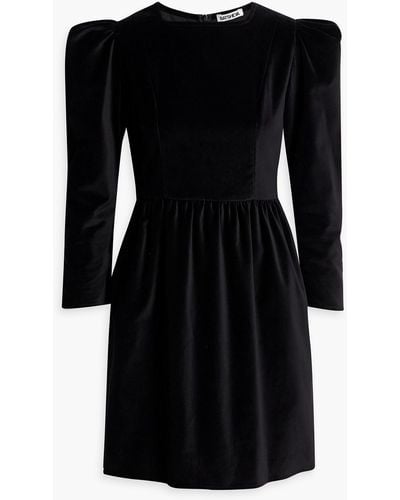 BATSHEVA Cotton-velvet Mini Dress - Black