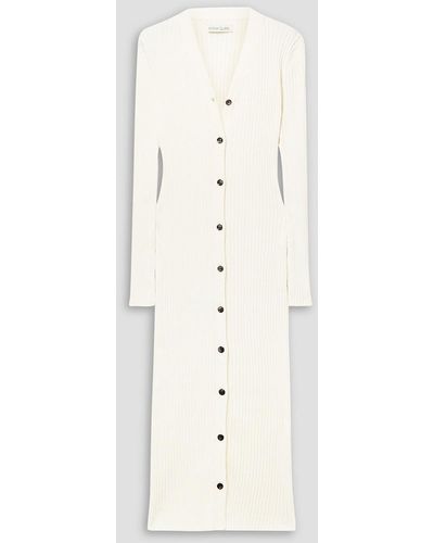 Anna Quan Ribbed Cotton Midi Dress - Natural