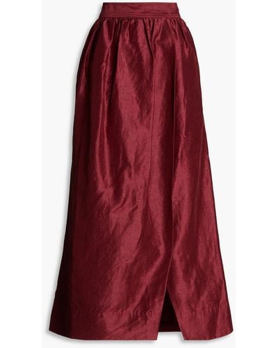 Aje. Mirabelle Wrap-effect Linen-blend Maxi Skirt - Red
