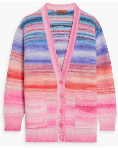 Missoni Striped Wool-blend Cardigan - Pink