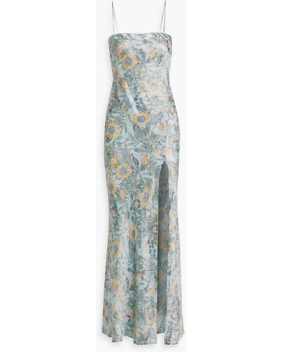 Bec & Bridge Floral-jacquard Maxi Dress - Green